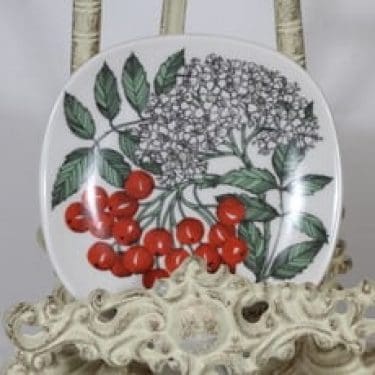 Arabia Botanica koristelautanen, Pihlaja, suunnittelija Esteri Tomula, Pihlaja, pieni, serikuva