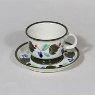 Arabia Palermo kahvikuppi, käsinmaalattu, suunnittelija Dorrit von Fieandt, käsinmaalattu, signeerattu