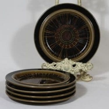 Arabia Kosmos lautaset, pieni, 5 kpl, suunnittelija Gunvor Olin-Grönqvist, pieni, puhalluskoriste, retro