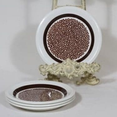 Arabia Faenza lautaset, pieni, 4 kpl, suunnittelija Inkeri Seppälä, pieni, serikuva, retro