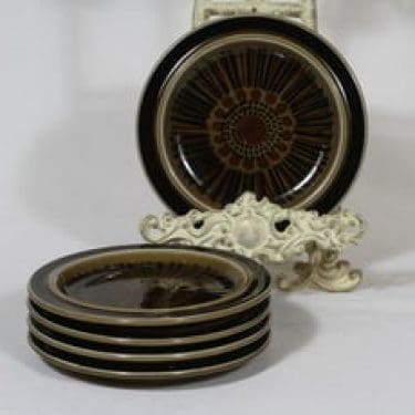 Arabia Kosmos lautaset, 5 kpl, suunnittelija Gunvor Olin-Grönqvist, pieni, puhalluskoriste