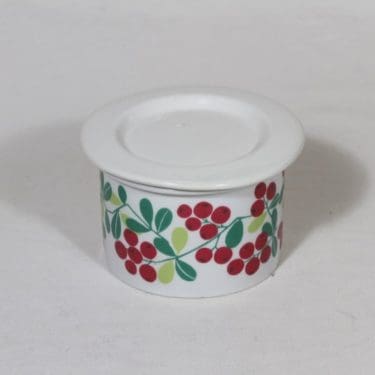 Arabia Pomona purnukka, puolukka, suunnittelija Raija Uosikkinen, puolukka, pieni, serikuva, retro