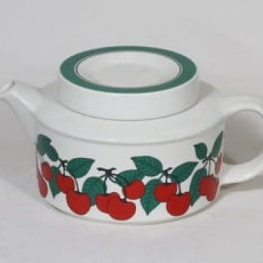Arabia Kirsikka teekaadin, 1.3 l, suunnittelija Inkeri Seppälä, 1.3 l, serikuva, retro