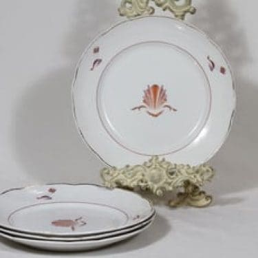 Arabia Näkki lautaset, matala, 4 kpl, suunnittelija Tyra Lungren, matala, siirtokuva, art deco