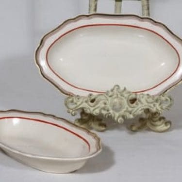 Arabia koriste numero 21 kulhot, 2 kpl, suunnittelija , pieni, raitakoriste, kultakoriste