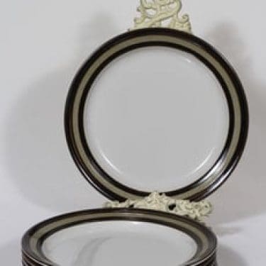 Arabia Karelia lautaset, matala, 6 kpl, suunnittelija Anja Jaatinen-Winquist, matala, raitakoriste