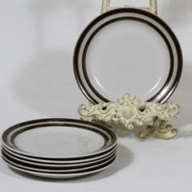 Arabia Karelia lautaset, pieni, 6 kpl, suunnittelija Anja Jaatinen-Winquist, pieni, raitakoriste