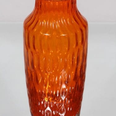 Riihimäen lasi 1433 maljakko, oranssi, suunnittelija Tamara Aladin, retro