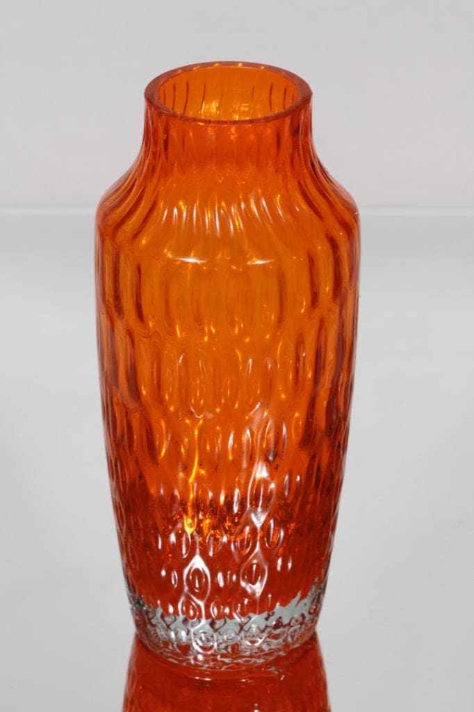 Riihimäen lasi 1433 maljakko, oranssi, suunnittelija Tamara Aladin, retro