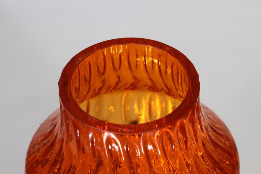 Riihimäen lasi 1433 maljakko, oranssi, suunnittelija Tamara Aladin, retro kuva 3