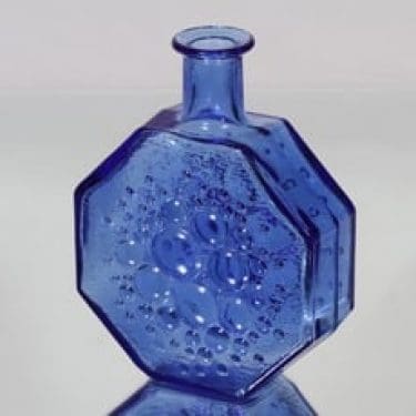 Riihimäen lasi Stella Polaris koristepullo, sininen, suunnittelija Nanny Still,