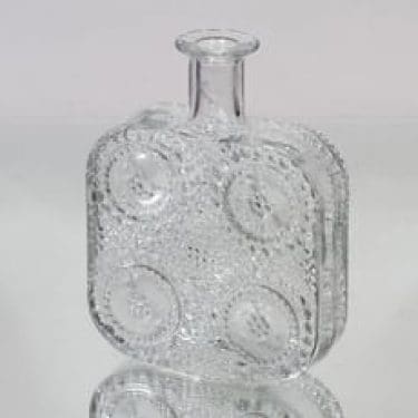 Riihimäen lasi Grapponia koristepullo, kirkas, suunnittelija Nanny Still,