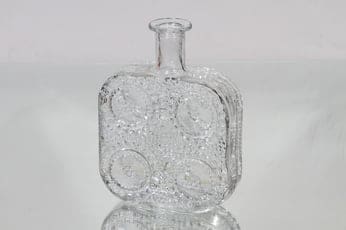 Riihimäen lasi Grapponia koristepullo, kirkas, suunnittelija Nanny Still,