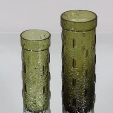 Riihimäen lasi 1461 maljakot, eri kokoja, 2 kpl, suunnittelija Tamara Aladin, eri kokoja