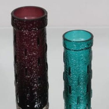 Riihimäen lasi 1461 maljakot, eri kokoja, 2 kpl, suunnittelija Tamara Aladin, eri kokoja