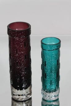 Riihimäen lasi 1461 maljakot, eri kokoja, 2 kpl, suunnittelija Tamara Aladin, eri kokoja