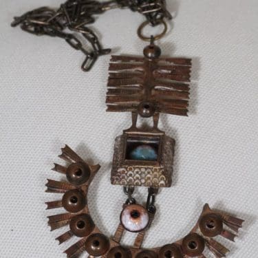 kaulakoru, pronssi, suunnittelija Pentti Sarpaneva, pronssi, suuri, emali, käsityö