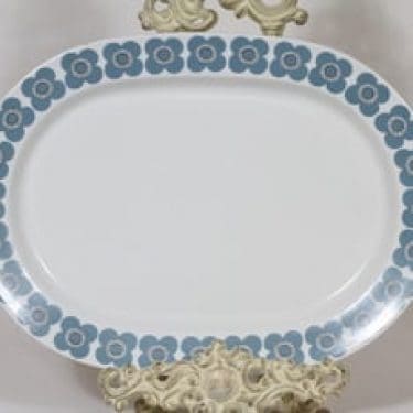 Arabia Veera vati, siniharmaa, suunnittelija Esteri Tomula, serikuva, soikea, retro