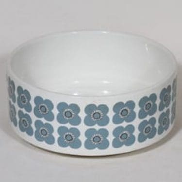 Arabia Veera kulho, siniharmaa, suunnittelija Esteri Tomula, serikuva, retro