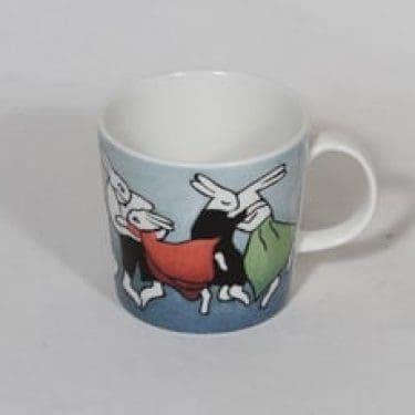 Arabia muki, Tanssikutsu, suunnittelija Heljä Liukko-Sundström, Tanssikutsu, serikuva, jänisaihe