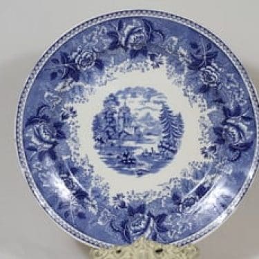 Arabia Maisema vati, sininen, suunnittelija , suuri, pyöreä, kuparipainokoriste