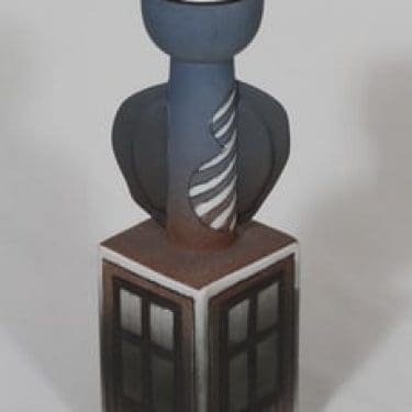 Arabia kynttilänjalka kynttilänjalka, käsinmaalattu, suunnittelija Heljä Liukko-Sundström, käsinmaalattu, signeerattu, numeroitu