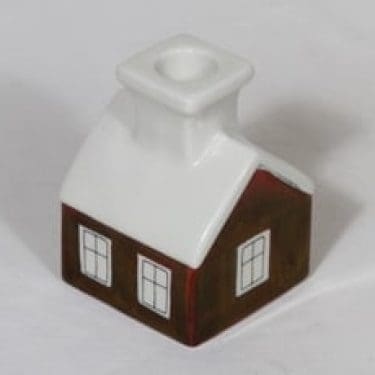 Arabia Talo kynttilänjalka, signeerattu, suunnittelija Heljä Liukko-Sundström, signeerattu, pieni, serikuva