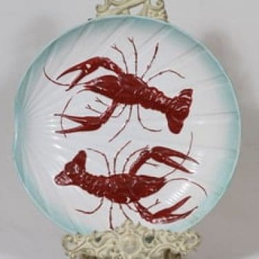 Arabia nimetön koriste krapuvati, käsinmaalattu, suunnittelija , käsinmaalattu, emalikoriste, rapuaihe