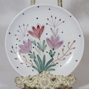 Kupittaan savi koristelautanen, käsinmaalattu, suunnittelija , käsinmaalattu, signeerattu