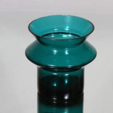 Riihimäen lasi Hyrrä maljakko, turkoosi, suunnittelija Helena Tynell,