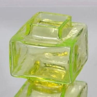 Riihimäen lasi Palkki maljakko, keltainen, suunnittelija Helena Tynell,