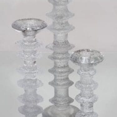 Iittala Festivo kynttilänjalat, eri kokoja, 3 kpl, suunnittelija Timo Sarpaneva, eri kokoja, suuri, signeerattu