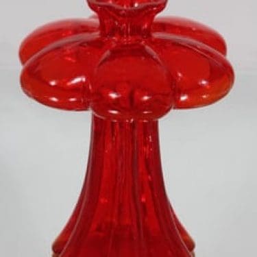 Riihimäen lasi Päivänkukka maljakko, punainen, suunnittelija Helena Tynell, suuri