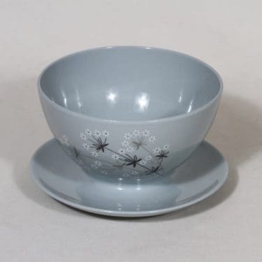 Arabia Lumikukka kastikekulho, sininen, suunnittelija Raija Uosikkinen, serikuva