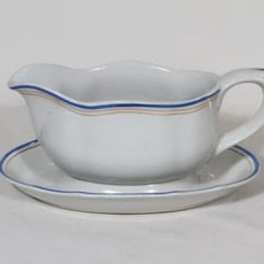 Arabia Lotta kastikekaadin, sininen, suunnittelija Reinhard Richter, raitakoriste