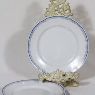 Arabia Lotta lautaset, matala, 4 kpl, suunnittelija Reinhard Richter, matala, raitakoriste