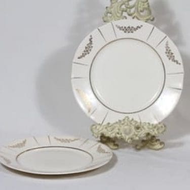 Arabia Irja lautaset, matala, 2 kpl, suunnittelija , matala, painokoriste, kultakoriste