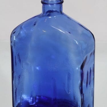 Riihimäen lasi Lankkupullo koristepullo, koboltinsininen, suunnittelija Helena Tynell, suuri