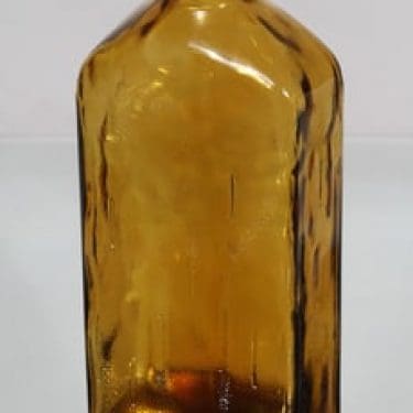 Riihimäen lasi Lankkupullo koristepullo, amber, suunnittelija Helena Tynell, suuri