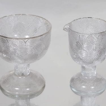 Nuutajärvi Miranda sokerikko ja kermakko, kirkas, suunnittelija Heikki Orvola,