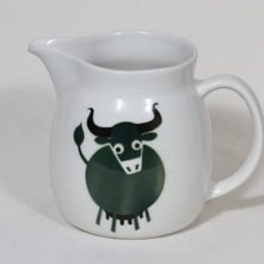 Arabia Heluna kaadin, 1.5 l, suunnittelija Anja Juurikkala, 1.5 l, puhalluskoriste, retro, Lehmä-aihe