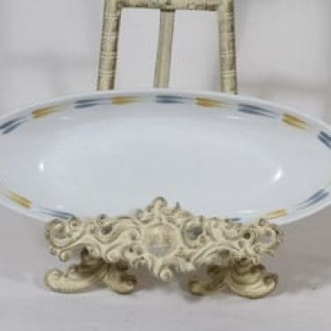 Arabia Tipla vati, käsinmaalattu, suunnittelija Raija Uosikkinen, käsinmaalattu, pieni, soikea, ornamentti