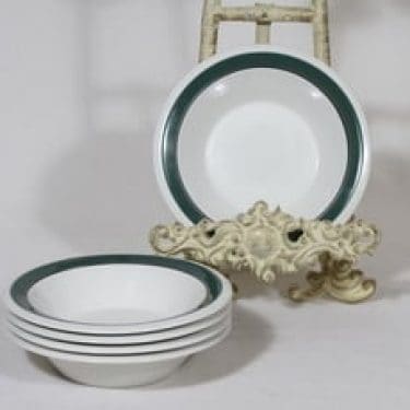 Arabia Kirsikka annoskulhot, 5 kpl, suunnittelija Inkeri Seppälä, raitakoriste