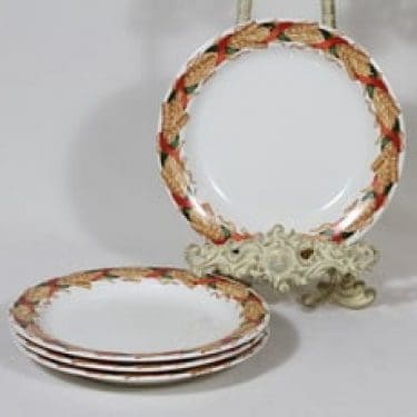 Arabia Santa Arctica lautaset, matala, 4 kpl, suunnittelija Inkeri Leivo, matala, serikuva, lyhdeaihe