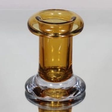 Riihimäen lasi Rulla maljakko, amber, suunnittelija Tamara Aladin, massiivinen