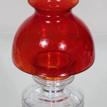 Riihimäen lasi Apollo kynttilälyhty, punainen, suunnittelija Nanny Still,