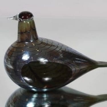 Nuutajärvi Fasaani koristelintu, signeerattu, suunnittelija Oiva Toikka, signeerattu, lysteri