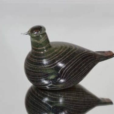Nuutajärvi koristelintu, signeerattu, suunnittelija Oiva Toikka, signeerattu, filigraani