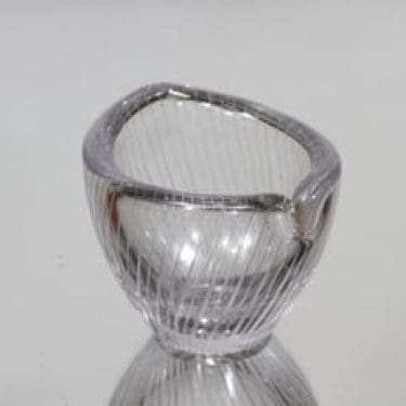 Iittala 3132 taidelasi, signeerattu, suunnittelija Tapio Wirkkala, signeerattu, pieni, viivahiottu