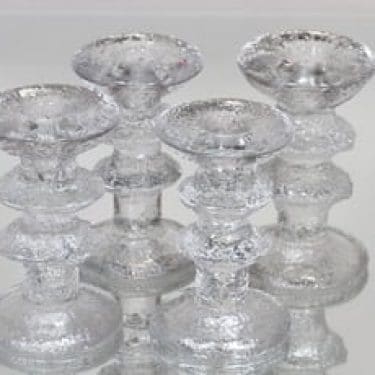 Iittala Festivo kynttilänjalat, kirkas, 4 kpl, suunnittelija Timo Sarpaneva, pieni